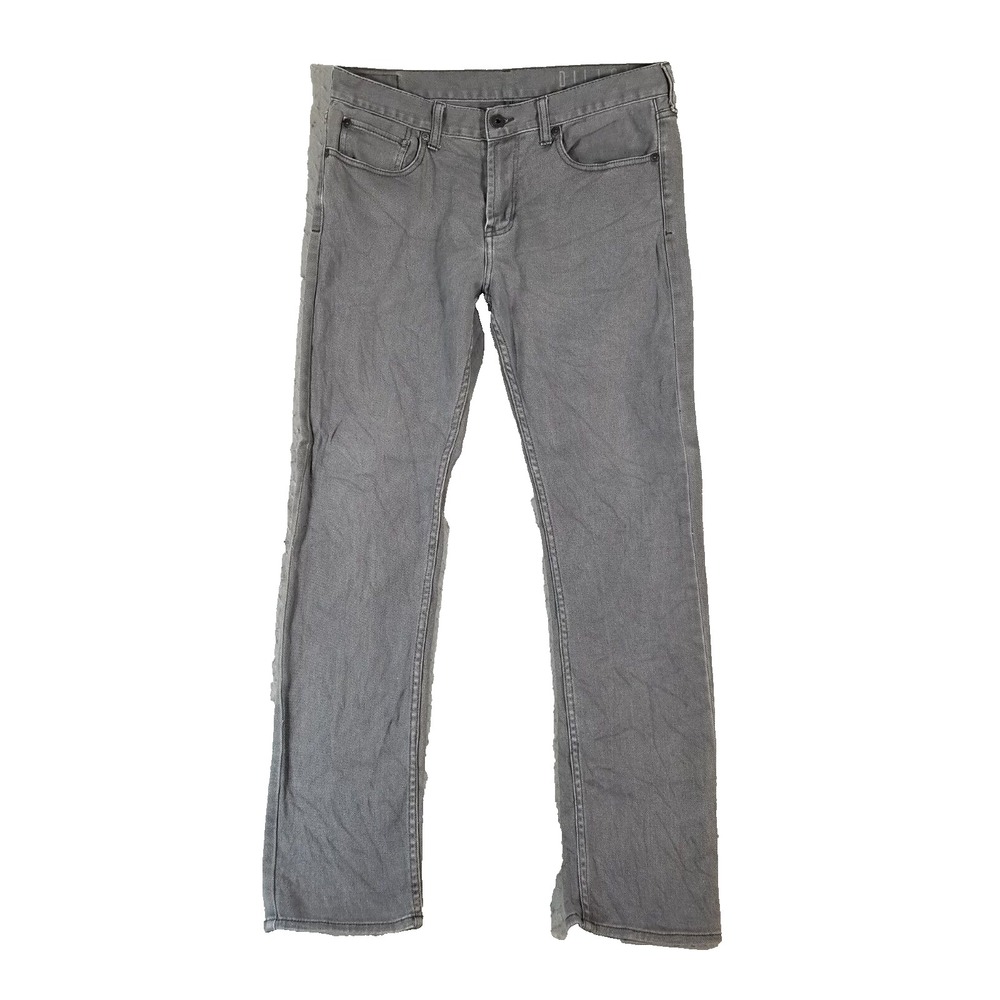 Bullhead jeans men's 33x32 Dillon skinny straight gray denim pants preppy